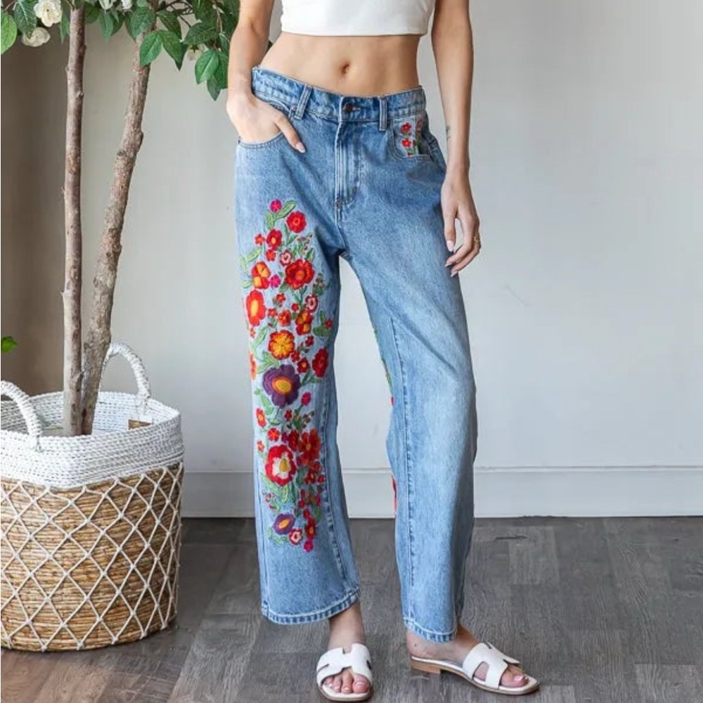 Oli& Hali Washed Floral Embroidered Jeans